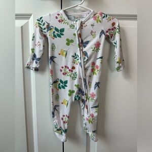 Angel Dear Garden Birds Bamboo Footie (Size 0-3 Months)